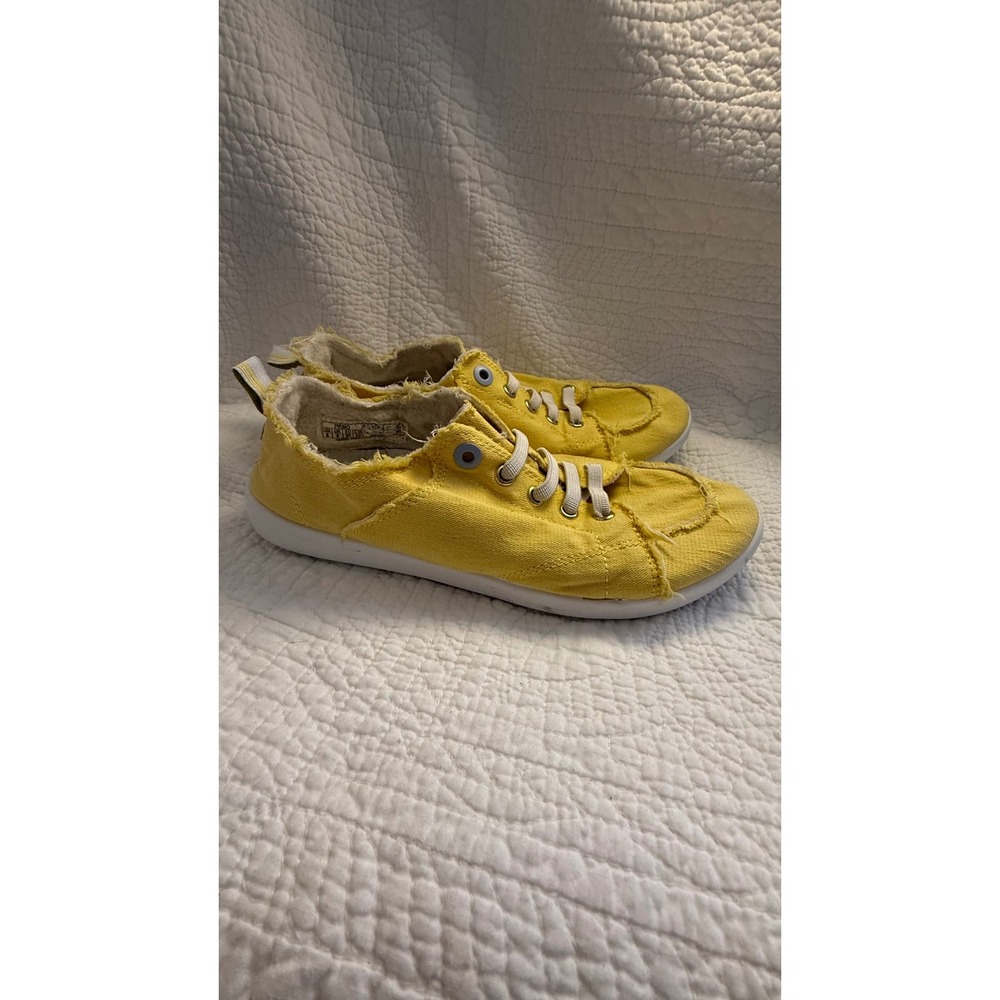 Vionic Beach Pismo Yellow Canvas Lace Up Sneakers Casual Comfort Women's Shoes - Picture 9 of 9